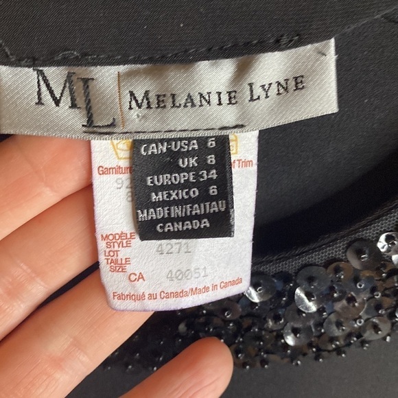 Melanie Lyne Classic Black Sequins Tank Slip On Flowy Dress Size 6 - Picture 8 of 10